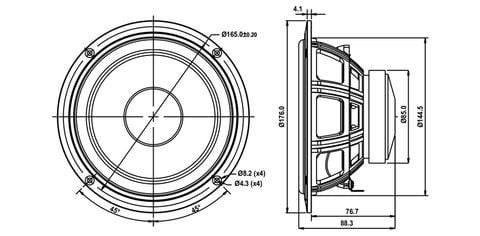  Củ loa rời bass 16cm 4 ohm SB Acoustics SB16PFCR25-4 