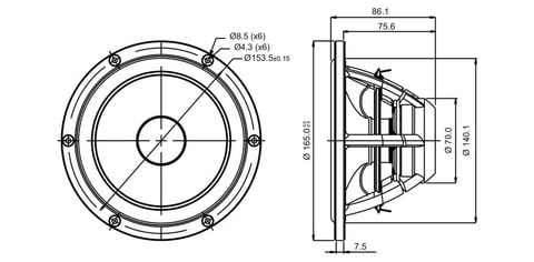  Củ loa rời bass 16cm 4 ohm SB Acoustics SATORI MW16PNW-4 