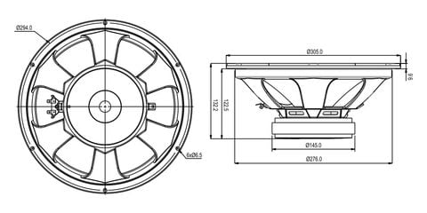  Củ loa bass 30cm SB Audience BIANCO-12OB150-01 