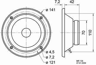  Củ loa trung loa mid 13cm Visaton MR 130 