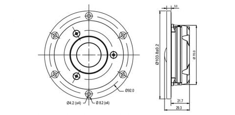  Củ loa tép dome 10.4cm 4 ohm 96dB 80W SB Acoustics SATORI TW29DN-B 