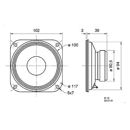 Củ loa trung/ mid 10cm Visaton M 10 