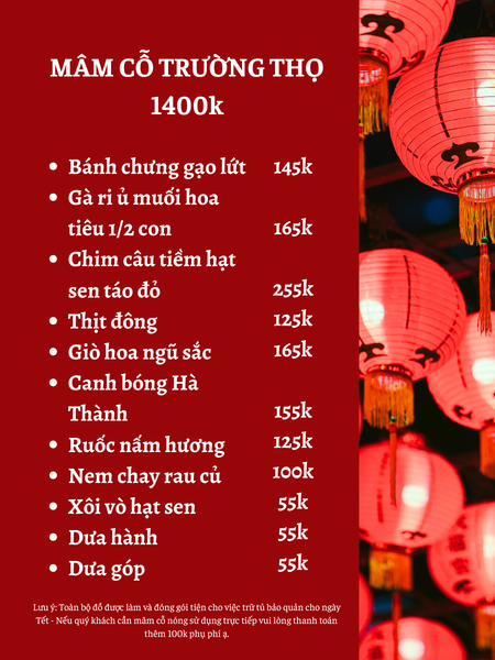  Mâm cỗ Trường Thọ 