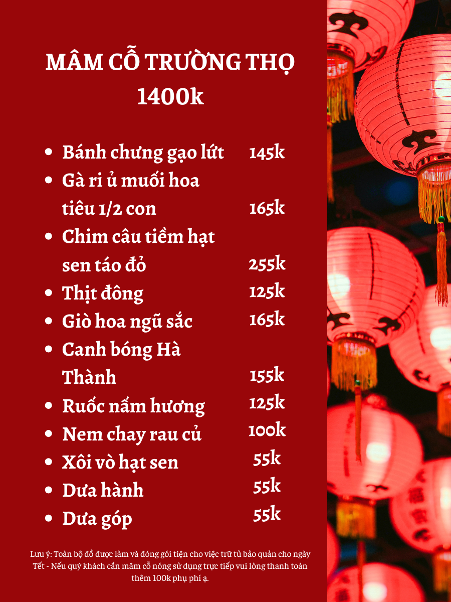  Mâm cỗ Trường Thọ 