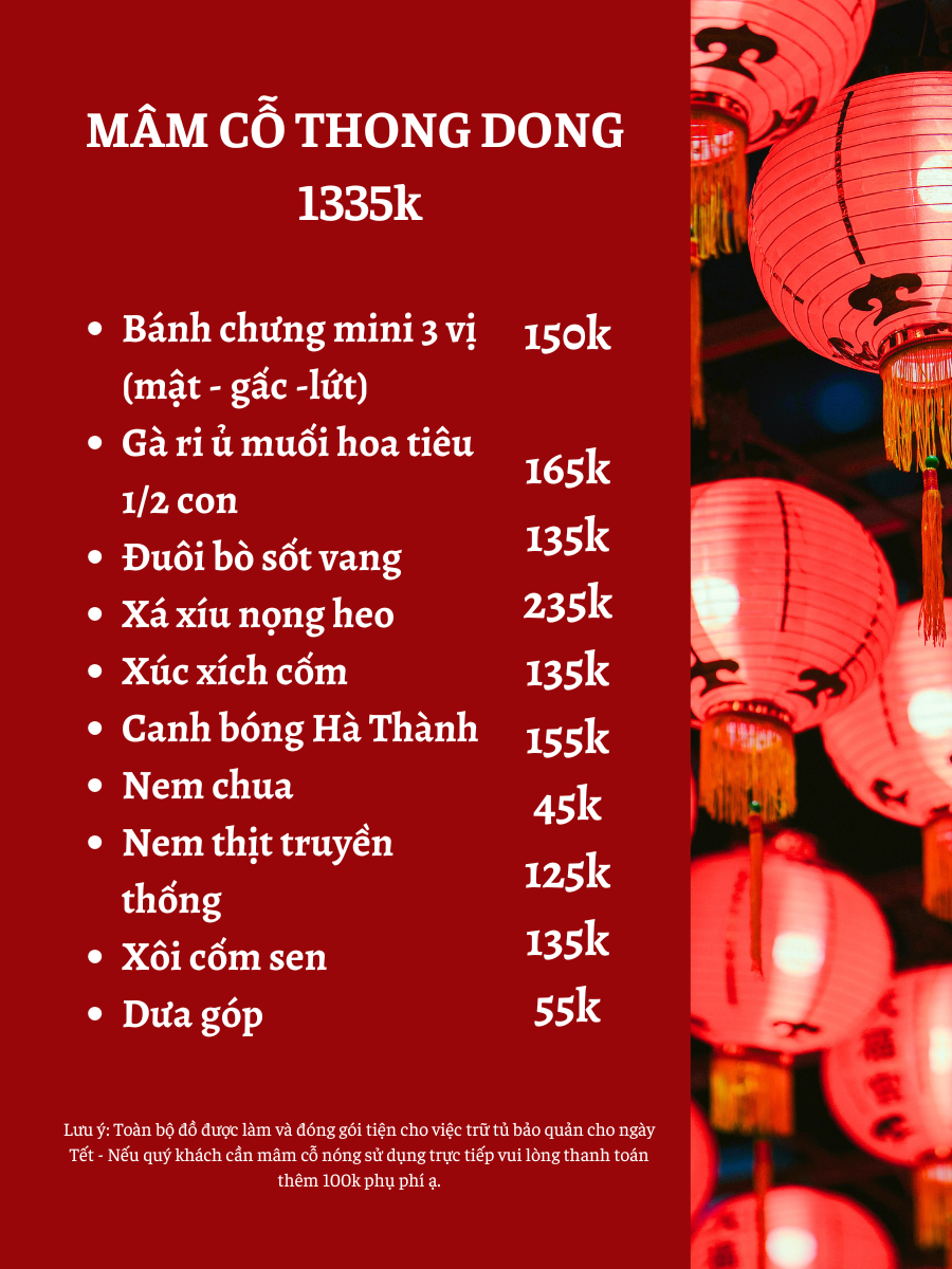  Mâm cỗ Thong Dong 