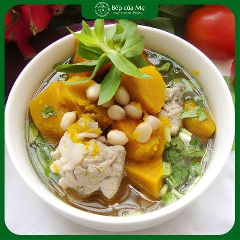  Canh bí đỏ nấu lạc - bát to 