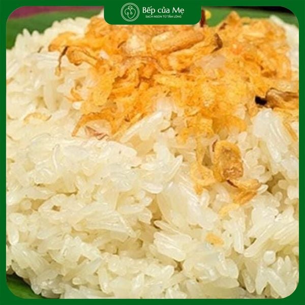  Xôi trắng mỡ gà hành phi 