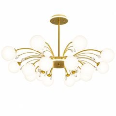 Đèn thả hiện đại - thiết kế kiểu tròn, chao thủy tinh đục nghệ thuật DT-28