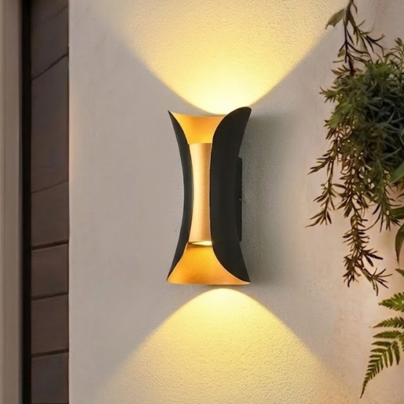 Đèn tường Led hiện đại ngoài trời, hắt 2 đầu, thiết kế nghệ thuật VNT-348