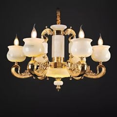 Đèn chùm tay nến, chao đá cao cấp DC-512