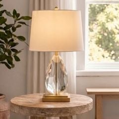 Đèn bàn chao vải trắng, thân phale cao cấp DB-346