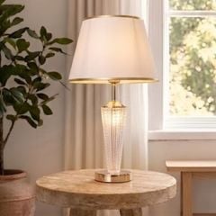 Đèn bàn chụp vải trắng, thân phale DB-358