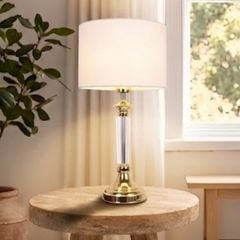 Đèn bàn chụp vải trắng, thân phale DB-359