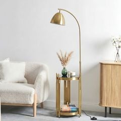 Đèn cây thân si vàng-đồng, có 2 kệ mini tiện lợi DC-602
