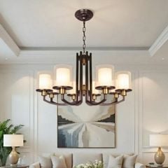 Đèn gắn trần phòng khách, bán cổ điển, màu nâu giả cổ DC-100