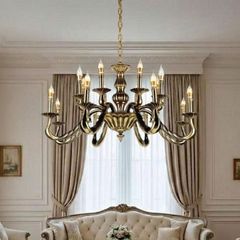 Đèn chùm đồng nguyên chất, chao đá ngọc trắng cao cấp DCD-132