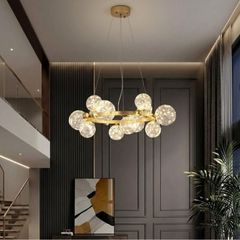 Đèn chùm hiện đại -  thiết kế kiểu tròn, chao thủy tinh nghệ thuật DC-440