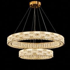 Đèn chùm pha lê hiện đại, thiết kế hai tầng sang trọng DC-2468