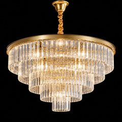 Đèn chùm pha lê, thiết kế dạng tròn, thẻ pha lê trắng DC-1030