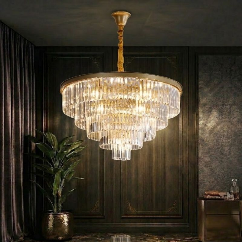 Đèn chùm phale, thiết kế dạng tròn, thẻ phale trắng DC-1030