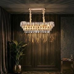 Đèn chùm phale, thiết kế thả ngang, thẻ phale K9 cao cấp DC-1074