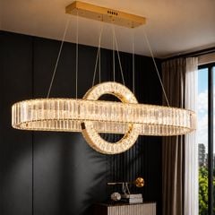 Đèn chùm phale, thiết kế thả ngang, vòng phale trắng cao cấp DC-406
