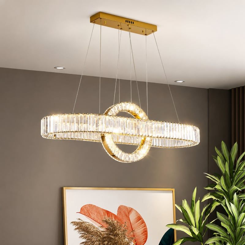 Đèn chùm phale, thiết kế thả ngang, vòng phale trắng cao cấp DC-406