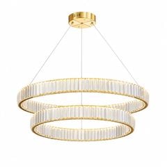 Đèn chùm phale, thiết kế 2 tầng, vòng tròn phale trắng cao cấp DC-407