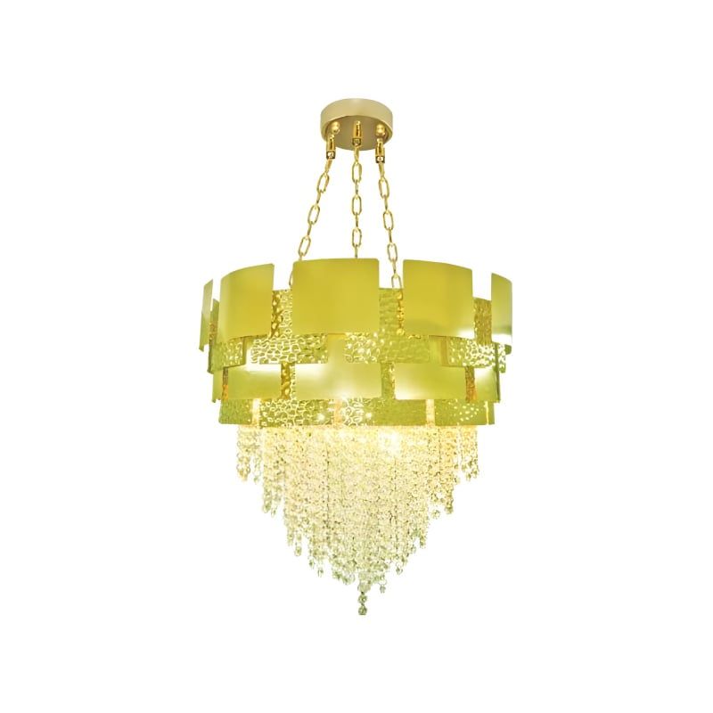 Đèn chùm thiết kế pha lê hiện đại dáng tròn dây xích DC-2457