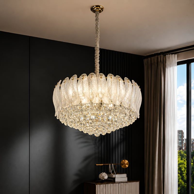 Đèn chùm thiết kế pha lê hiện đại dáng tròn DC-2437
