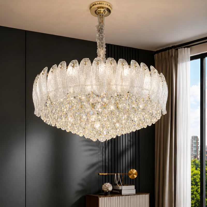 Đèn chùm thiết kế pha lê hiện đại dáng tròn DC-2437
