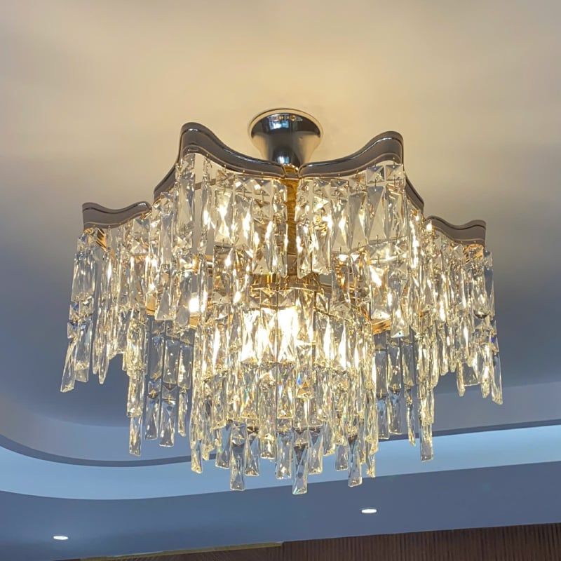 Đèn chùm thiết kế pha lê hiện đại dáng tròn DC-2451