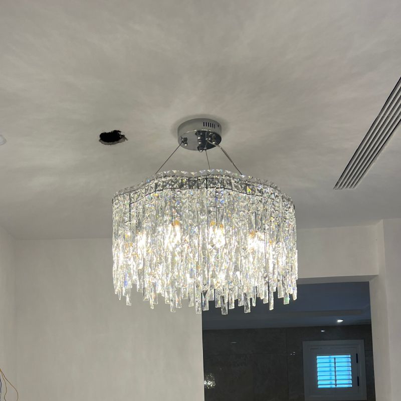 Đèn chùm thiết kế pha lê hiện đại dáng tròn DC-2454