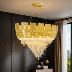 Đèn chùm thiết kế pha lê hiện đại thả ngang dây xích DC-2458