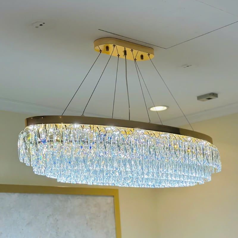 Đèn chùm thiết kế pha lê hiện đại thả ngang DC-2433