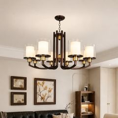 Đèn gắn trần phòng khách, bán cổ điển, màu nâu giả cổ DC-100
