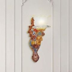 Đèn gắn tường cổ điển, chao thủy tinh cao cấp VCD-459