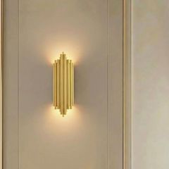 Đèn gắn tường Decor, kim loại si vàng đồng, thiết kế ống tre VDC-562