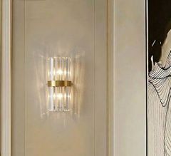 Đèn gắn tường Decor,Phale phối kim loại si vàng đồng cao cấp VDC-559