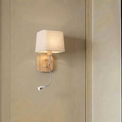 Đèn gắn tường nghệ thuật, chao vải, kèm đèn đọc sách VDC-574