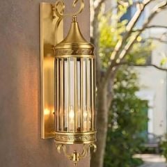 Đèn gắn tường ngoài trời, kim loại đồng phối kính trong VD-106