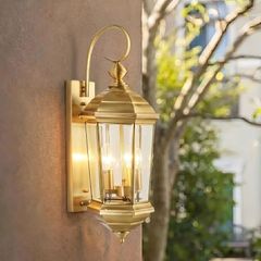 Đèn gắn tường ngoài trời, kim loại đồng phối kính trong VD-120