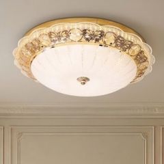 Đèn ốp trần cổ điển giá rẻ, mặt thủy tinh nghệ thuật OCD-077