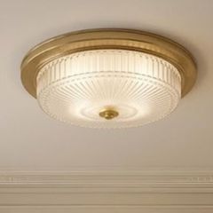 Đèn ốp trần đồng, mặt kính nghệ thuật OCD-017