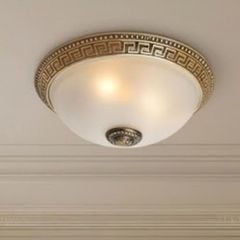 Đèn ốp trần đồng, mặt kính nghệ thuật OCD-018