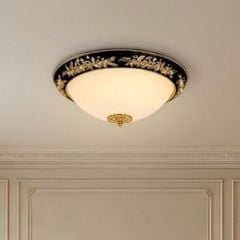 Đèn ốp trần cổ điển, mặt thủy tinh nghệ thuật OCD-042