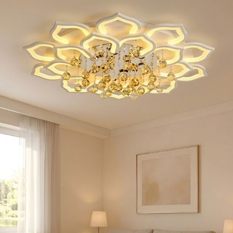 Đèn ốp trần hiện đại, thiết kế bông hoa, phối phale nghệ thuật OT-093