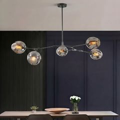 Đèn gắn trần ngang - 5 chao thủy tinh nghệ thuật DC-159