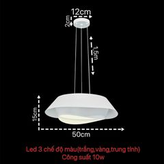 Đèn thả bàn ăn hiện đại dạng cánh hoa uốn lượn màu trắng TDC-2273