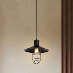 Đèn thả chụp sắt phối chao thủy tinh TDC-13